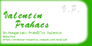 valentin prahacs business card